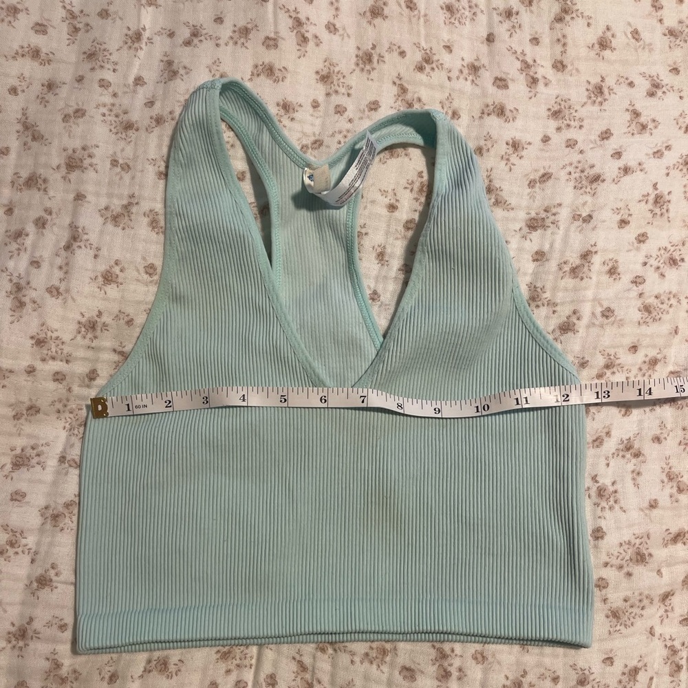 Mint Green Ribbed Women's Top - Picture 5 of 5